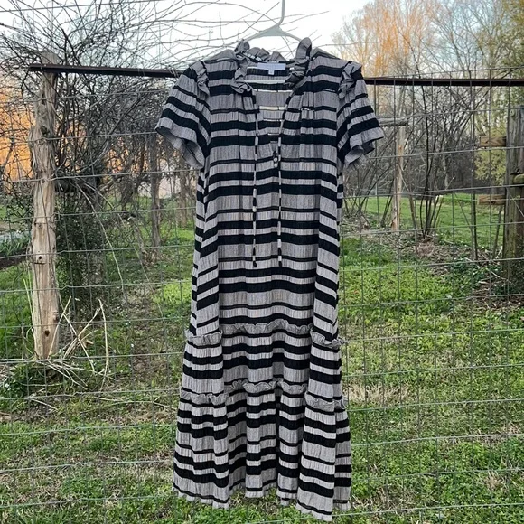 Hunter Bell NYC Matthews Dress Black Stripe - Picture 3 of 9